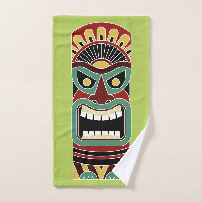 Cool Tiki Totem couleur personnalisée serviette ma (Serviette à main)