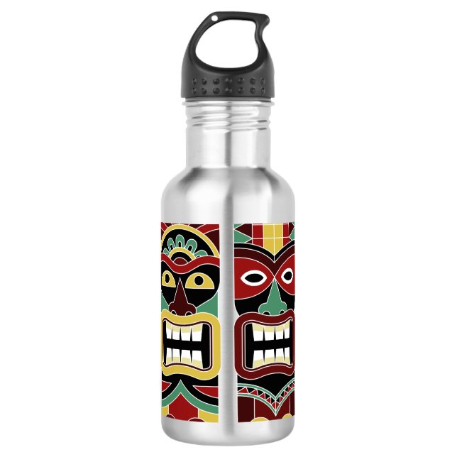 Cool Tiki Totems nom personnalisé bouteilles d'eau (Devant)