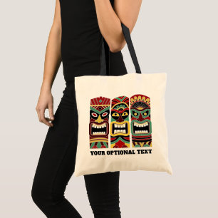 Cool Tiki Totems sacs fourre-tout de texte personn