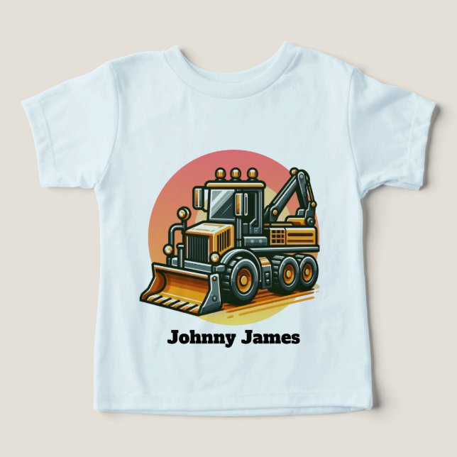 Cool Toddler Boys construction customizable  (Design Recto)