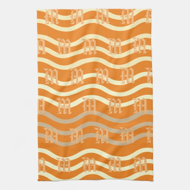 Cool Vague Monogramme Motif serviette (Vertical)