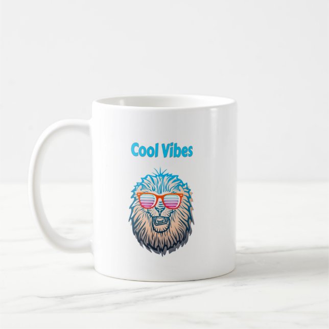 Cool Vibes Lion Café Mug (Gauche)
