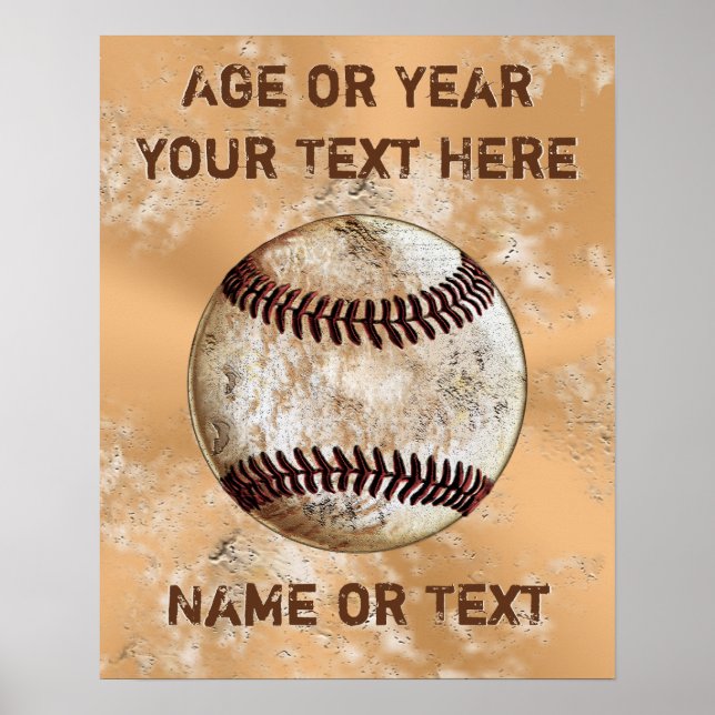 Cool Vintage comme Posters de baseball personnalis (Devant)