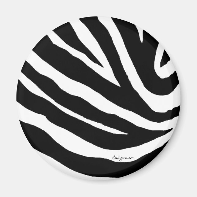 Cool Zebra Stripes Arrondi Magnet (Devant)