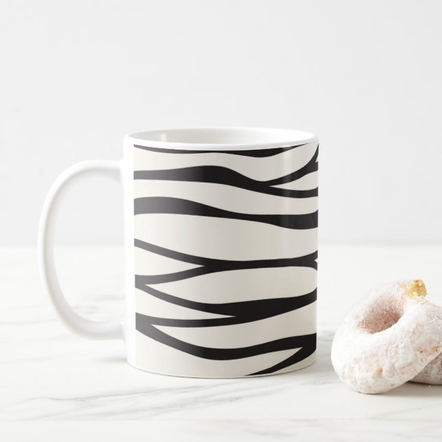 Cool zèbre motif rayures café mug (Avec donut)