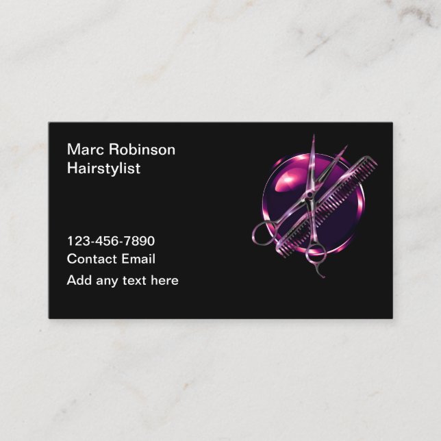 Coolest Hair Stlist Design Carte de visite (Devant)