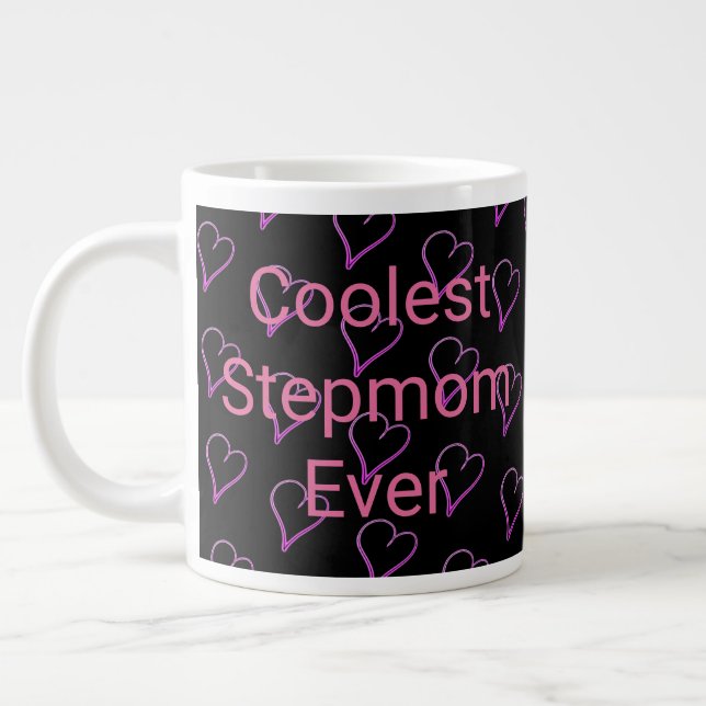 Coolest StepMom Ever mignon Coeur Motif Mug (Gauche)