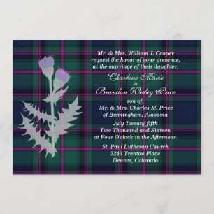 Cooper Clan Tartan Plaid Faire-part de mariage