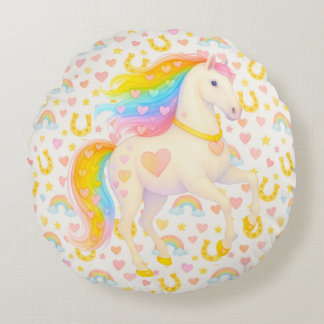 Cooper & Cody — Coussin de jet arc-en-ciel chevaux