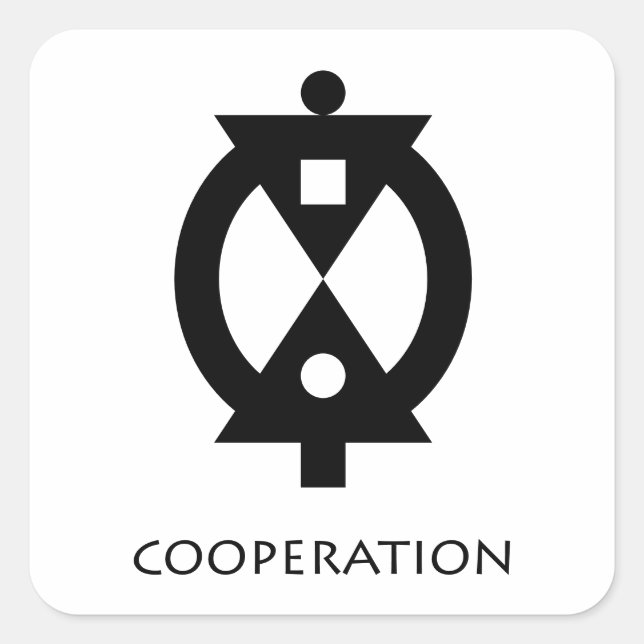 coopération Symbole Adinkra autocollant (Devant)