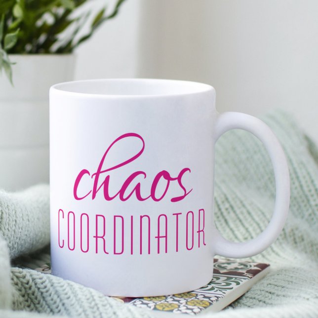 Coordinateur Chaos Script rose Café Mug (Créateur téléchargé)