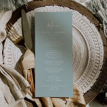 Coordinateur de verdure Airy Diner Menu Mariage<br><div class="desc">Cette carte de menu mariage coordonnée et généreuse pour dîner est parfaite pour un mariage boho. Le design élégant et rustique présente un vert sauge pastel pâle et une atmosphère boho moderne. Coordonnée avec la collection Airy Greenery par Fresh & Yummy Paperie. Ce menu peut être utilisé pour une réception...</div>
