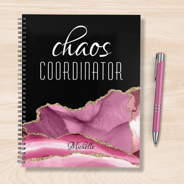 Coordinateur du Chaos Girl Pink Gold Marble Nom (Créateur téléchargé)