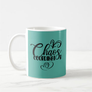 Coordinateur du Chaos Mug de café noir et Turquois