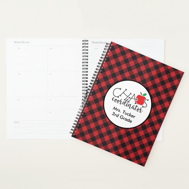 Coordinateur du Chaos Red Black Buffalo Plaid Teac (Devant avec enveloppe)