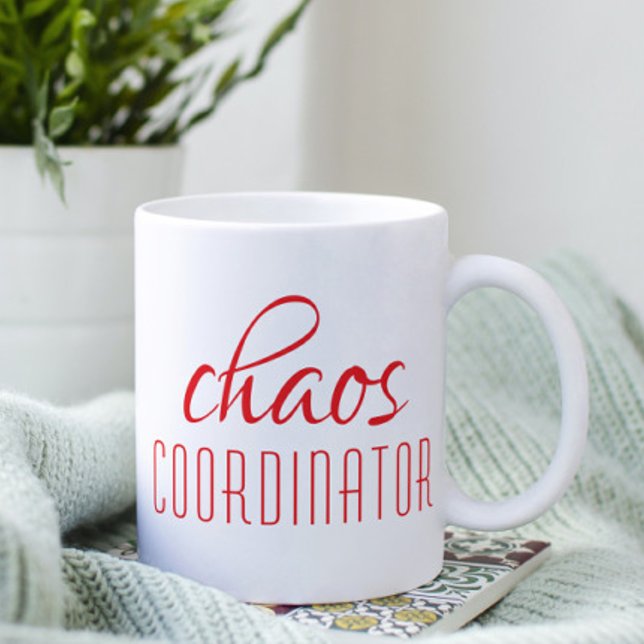 Coordinateur du Chaos Rouge Script Café Mug (Créateur téléchargé)