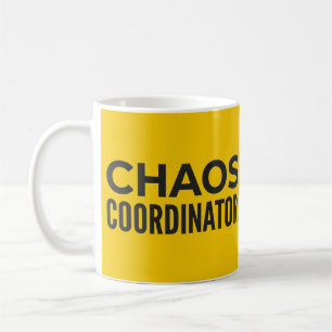 Coordonnateur de chaos Tasse jaune gras drôle