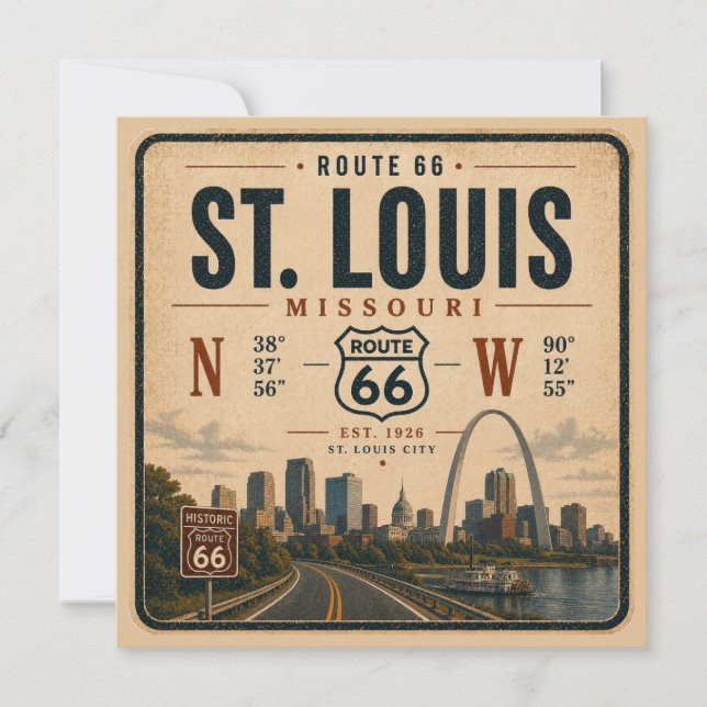 Coordonnées de l'arche de la route 66 de St Louis  (Devant)
