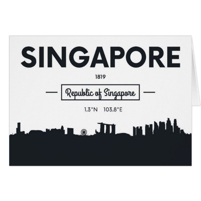 Coordonnées de ville de Singapour, Chine | (Devant horizontal)