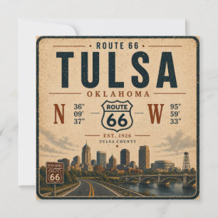 Coordonnées de voyage de la route 66 à Tulsa, invi