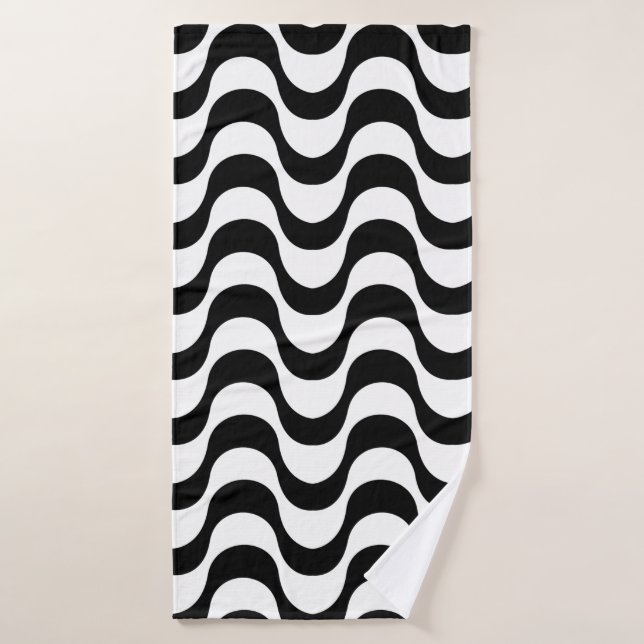 Copacabana motif noir et blanc (Serviette de bain)