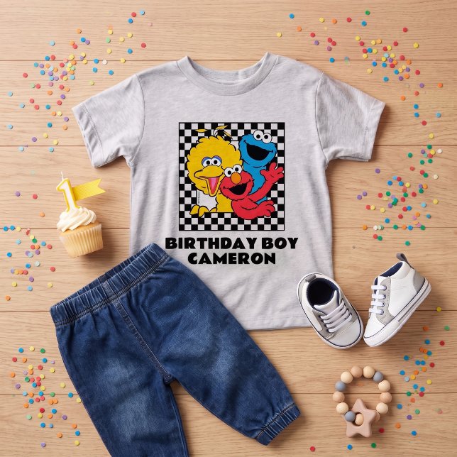 Copains de Sesame Street Anniversaire Garçon à Car (Simulated shirt with outfit)