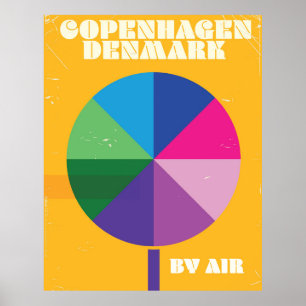 Copenhagen, Denmark vintage travel poster
