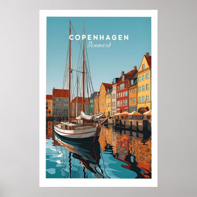 Copenhagen Travel Poster Print 1 (Devant)