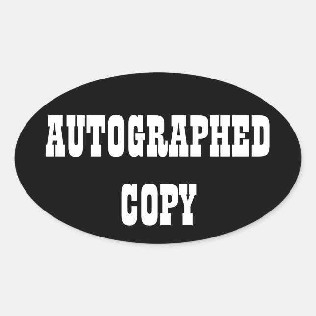 Copie autographiée - Stickers ovale (#10) (Devant)