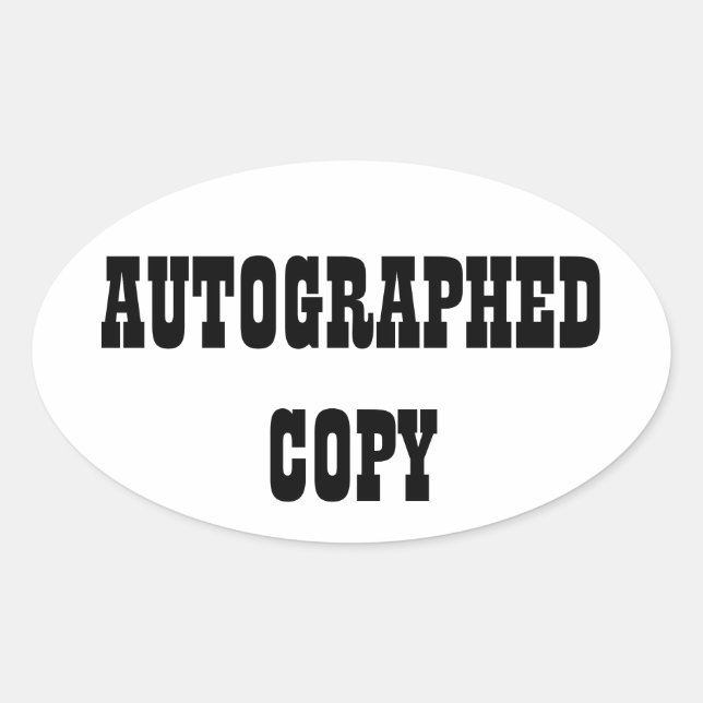 Copie autographiée - Stickers ovale (#9) (Devant)