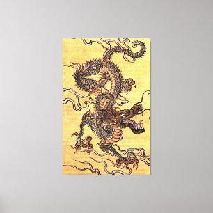 Copie chinoise vintage de toile de dragon