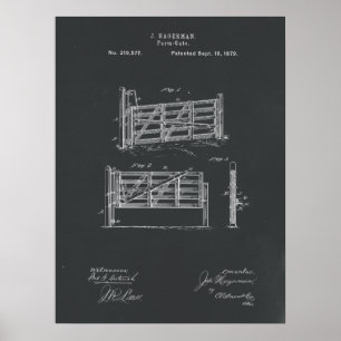 Copie de brevet de porte de ferme sur le tableau