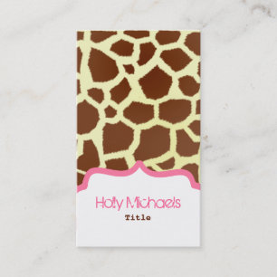 Copie de girafe et carte de visite rose