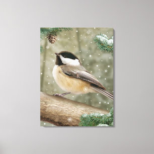 Copie de toile de "Chickadee d'hiver" d'Alan Giana