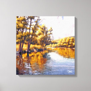 Copie de toile de peinture de paysage de rivière