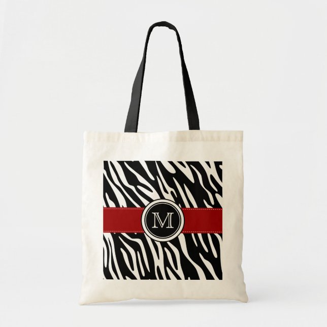 Copie de zèbre de monogramme avec le sac (Devant)