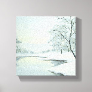 Copie glaciale de toile de paysage d'hiver