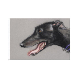 Copie noire de toile d'art de chien de lévrier