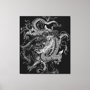 Copie noire et blanche de toile de dragon