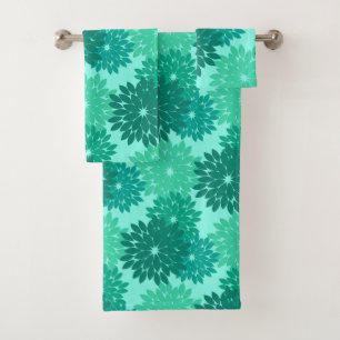 Copie, turquoise, Teal et Aqua floraux modernes de