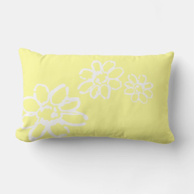Copies de fleur sur le coussin lombaire jaune (Recto)