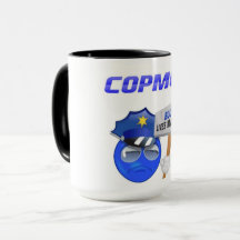 CopMoji - tasse bleue de matière des vies