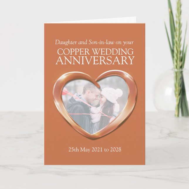 Copper 7e mariage anniversaire carte photo (Devant)