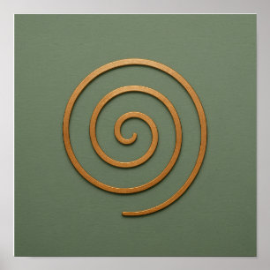 Copper spiral sur affiche verte