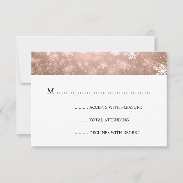 Copper Winter Wonderland Mariage élégant RSVP (Devant)