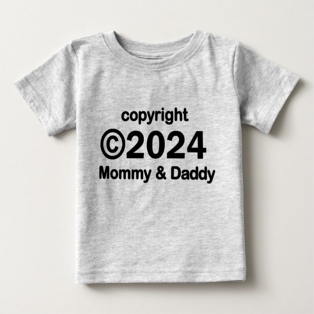 Copyright 2020 Maman et Papa Baby T-shirt (Devant)