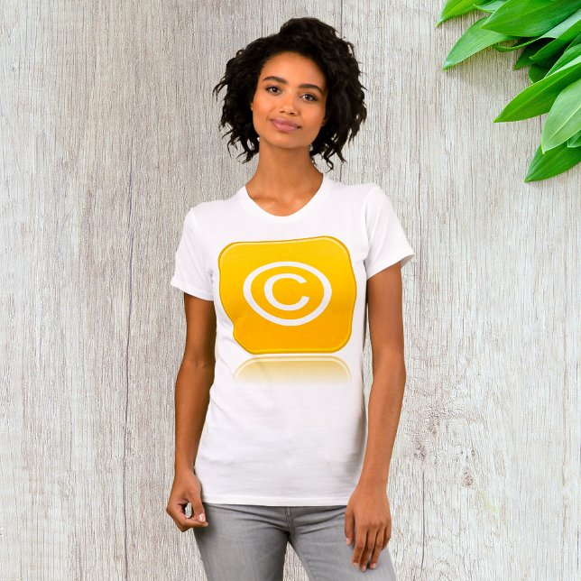Copyright Symbol Yellow Womens T-Shirt (Créateur téléchargé)