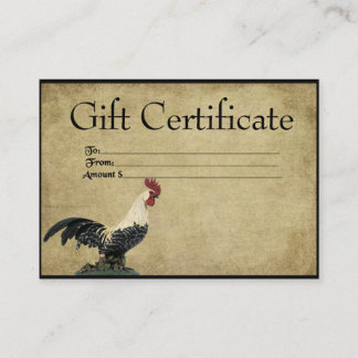 Coq à tête rouge - Cartes de certificat-cadeau de 