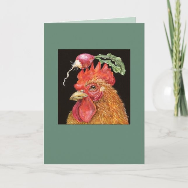Coq avec carte de casquette radis (Devant)