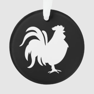 Coq chanceux blanc mignon minimaliste